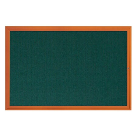United Visual Products Slim Enclosed Corkboard, 24"x36", Bronze Alum Frame/Apricot UVEB2436-BRONZE-APRICOT